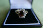 Vintage 9ct Yellow Gold 375 Gold Garnet  Ring 2,0g size L1/2