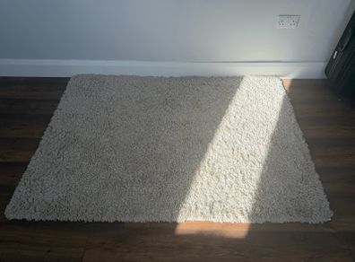 Cream shaggy rug