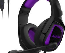 Gaming Headset P-S-4 Headset with Microphone MH602 Purple Headphones Surround Sound with Noise Canceling Mic Soft Earmuffs for Xbox one PC Switch Computer Laptop Mac (FREE POSTAGE)