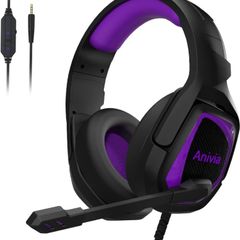Gaming Headset P-S-4 Headset with Microphone MH602 Purple Headphones Surround Sound with Noise Canceling Mic Soft Earmuffs for Xbox one PC Switch Computer Laptop Mac (FREE POSTAGE)