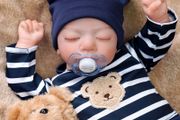 Reborn Babies - 17 Inches Handmade Lifelike Baby Dolls Boy Soft Cloth Body with Feeding Kit, Like a Real Baby (FREE POSTAGE)