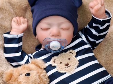 Reborn Babies - 17 Inches Handmade Lifelike Baby Dolls Boy Soft Cloth Body with Feeding Kit, Like a Real Baby (FREE POSTAGE)