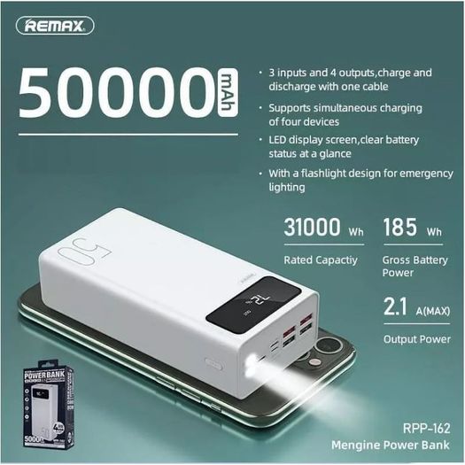 New Remax Leader Series 2.1A Fast Charging Power Bank 50000mAh