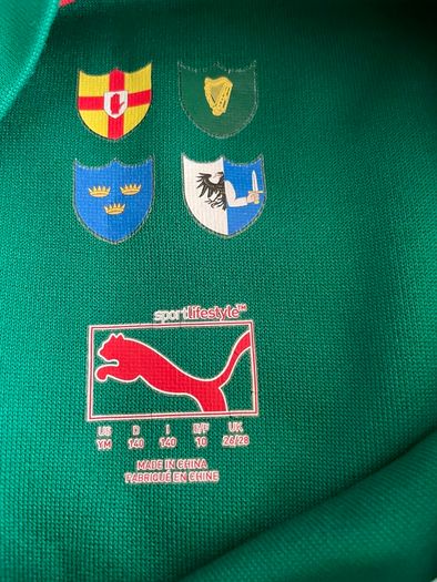 Irish rugby puma jersey size 9/10 years old
