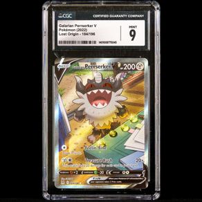 Galarian Perrserker V 184/196 CGC 9 Mint Full Art SWSH Lost Origin Pokemon Card