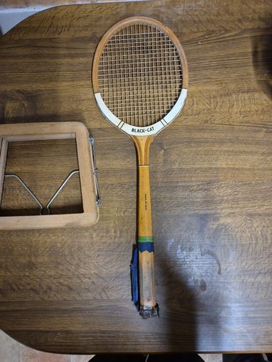 Vintage Tennis Racquet Black Cat Number Three Castlewood
