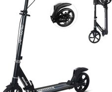 Scooter for Adults and Teens- Adjustable Height Folding Kick Scooter Large Sturdy Wheels for a Smooth Ride, Lightweight, Commuter Adult Scooters with Hand Brake,Shock Absorption