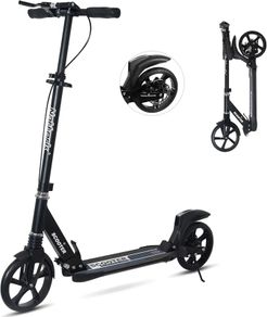 Scooter for Adults and Teens- Adjustable Height Folding Kick Scooter Large Sturdy Wheels for a Smooth Ride, Lightweight, Commuter Adult Scooters with Hand Brake,Shock Absorption