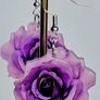 Hybrid Tea Deep Purple Rose Earrings Image 2