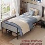 Sturdy Double Bed Frame with Foam Headboard and Underbed Storage Image 2