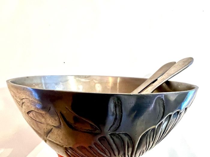 French Art Deco Style Salad Bowl & Servers