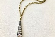 Art Deco Style Crystal Silver Pendant Necklace