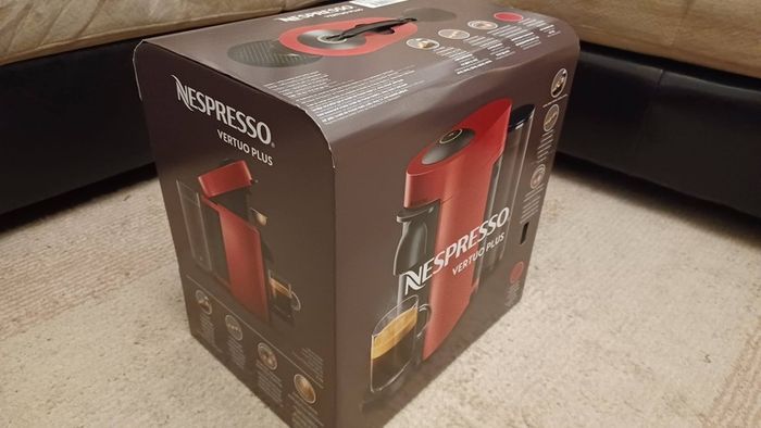 Nespresso vertuo machine, cherry red in original box