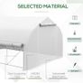 4 x 3(m) Walk-in Polytunnel Greenhouse, Zipped Roll Up Sidewalls, Mesh Door, 8 Mesh Windows, Tunnel Warm House Tent with PE Cover, Complimentary Plant Labels and Gloves, White Image 4