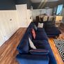Large DFS Navy Velvet Corner / Chaise Sofa Image 3