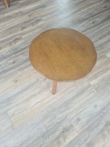Round solid oak coffee table with made to measure toughened glass