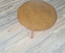 Round solid oak coffee table with made to measure toughened glass