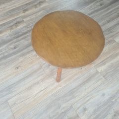 Round solid oak coffee table with made to measure toughened glass