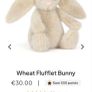 New JELLYCAT Set of 3 Oat/Fawn/ Wheat Flufflet Bunnies Image 3