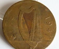 Exceptional Severe Irish error coin 1941 Penny