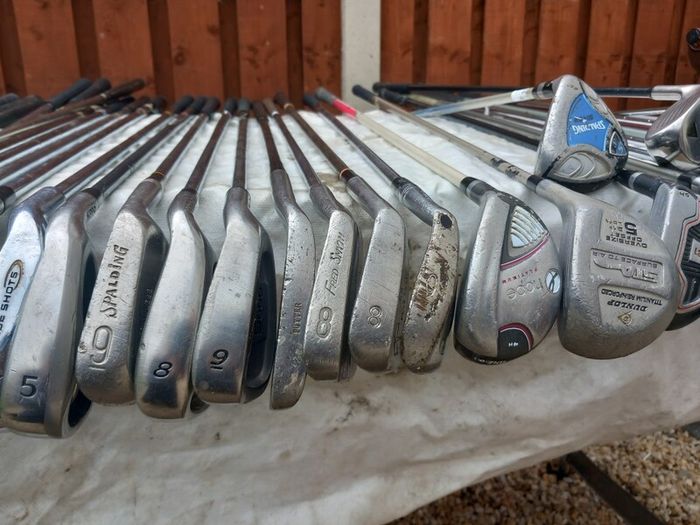 A selection of Golf clubs. Right handed clubs