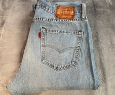 Levi's 511 Jeans Mens W34 L34 Slim Fit Blue Denim Light Wash