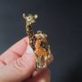 Mama & Baby Giraffe Brooch Badge Animal Wild Life Broach Enamel and Metal Image 2