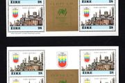 1988 Ireland Dublin Millenium Booklet Panes with overprinted Sydpex 88 Logo Pair (gold) Mint Never Hinged (MNH)
