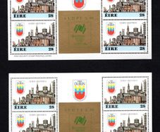 1988 Ireland Dublin Millenium Booklet Panes with overprinted Sydpex 88 Logo Pair (gold) Mint Never Hinged (MNH)