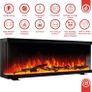 Electric Fireplace LEA - Electric 3-in-1 Fireplace with Panoramic View, Heater, 3D Flame Effect, 12 Flame Colors, Remote Control Image 6