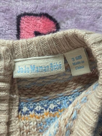 3-6m, JoJo Maman Bebe Duck Fair Isle Jumper and Bottoms