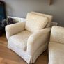 Cream and white floral armchair Image 7