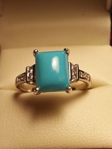 Natural Turquoise Dress Ring(Bargain Price)