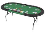 9-Player Folding Poker Table 3 Fold Oval Green