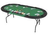 9-Player Folding Poker Table 3 Fold Oval Green