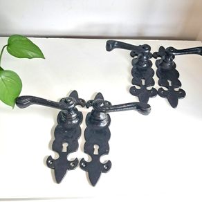 Two Pairs Cast Iron Door Handles