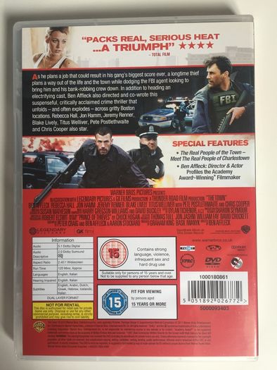 The Town [2010] Ben Affleck, Rebecca Hall, Jon Hamm, Jeremy Renner & Blake Lively [Movie DVD]