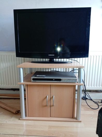 IKEA single bed with memory foam mattress rarely used.. Cover on mattress can be zipped off and washed.. Also 32inch Samsung TV with unit and dvd player 80
