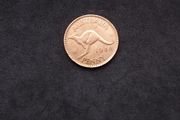 Crisp 1948 Australian One Penny - Leaping Kangaroo, Bronze Coin