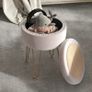 5L Velvet-Feel Storage Ottoman Light Pink Image 3