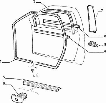LH Front Outer Glass Rubber (Alfa Romeo 146)