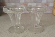 Pair of Vintage Tulip Glass Sundae / Dessert Dishes