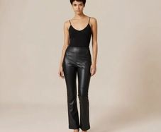 Eco vegan leather trousers
