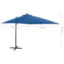 Cantilever Umbrella with Pole and LED Lights Azure Blue 250 cm Image 10
