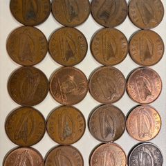 20 Irish 1 pence coins