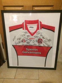 2008 national football league winning team derry gaa full team signed jersey framed