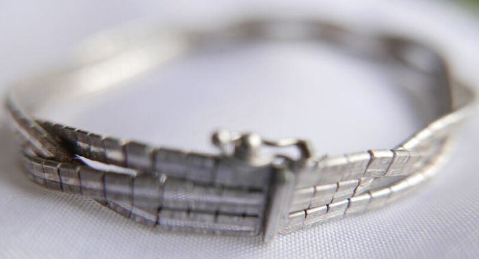 Vintage Bracelet Sterling Silver 925- stamped, clasp with safety catch, probably from the 70s, length 7,5" - 14,42g