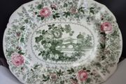 Graduating pair of antique Masons platters