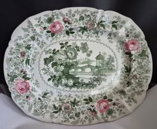 Graduating pair of antique Masons platters