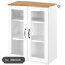 SKRUVBY Cabinet with glass doors, white, 70x90 cm Image 4